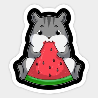 Hamster at eating Watermelon Sticker